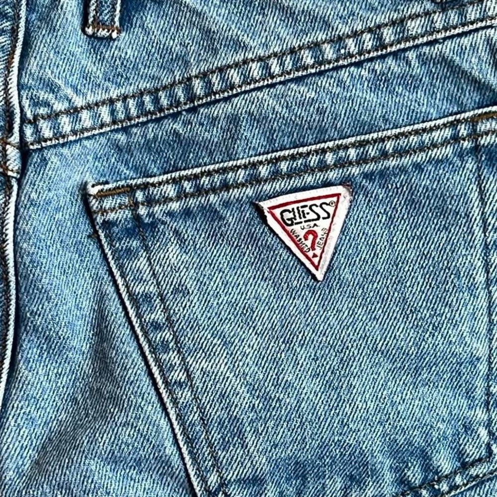 Guess High Rise Blue Jeans with Signature Logo